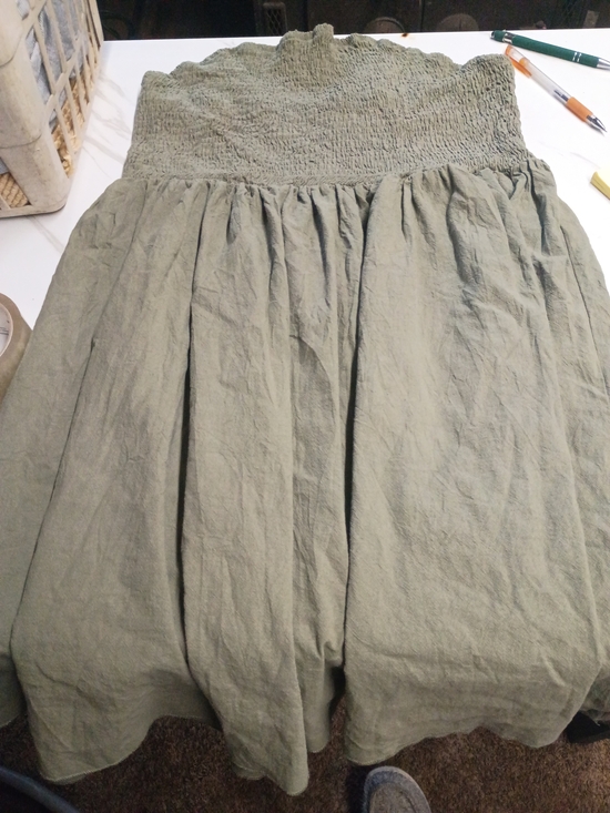 SHEIN Dresses & Skirts - Olive Green Smocked Waist Flowing Midi Skirt